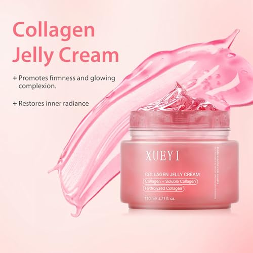 XUEYI Collagen Jelly Cream, Improve Firmness Elasticity Hydrating Nourishing Revitalizing for Soft Smooth SkinHydrolyzed Collagen Booster Gel Serum for Microcurrent Face Massagers, - Image 4