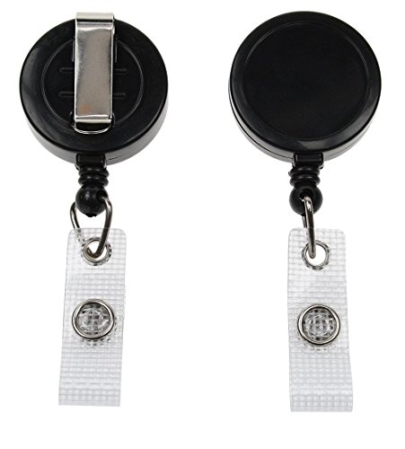 Identity-Plus: Black Retractable YoYo Ski Badge Reel (75)