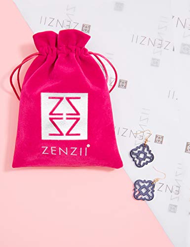 Zenzii Modern Mosaic Acrylic Resin Drop Dangle Earrings For Women Girls Fashion Jewelry (Navy) #TOP5