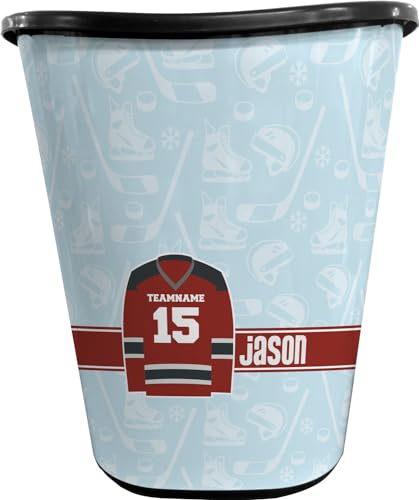 RNK Shops Personalized Hockey Waste Basket - Double Sided (Black)