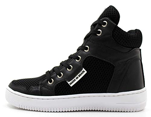 Tenis Botinhas Cano Alto Top Fitness Preto/Branco Tamanho:40
