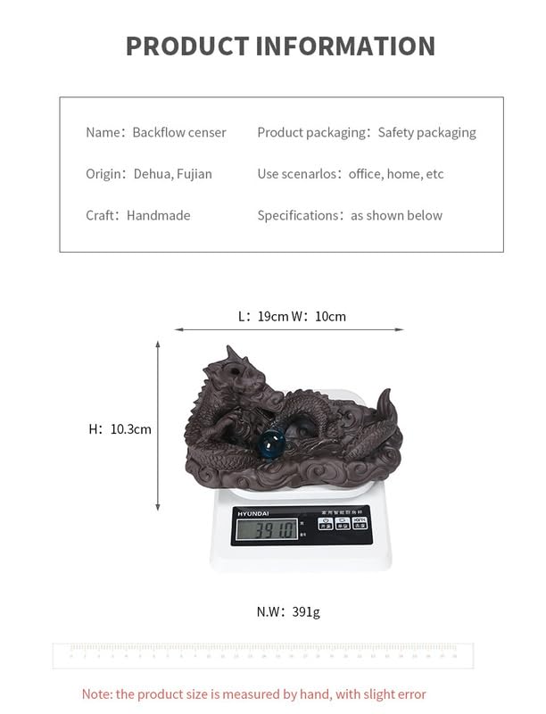 Amazon｜紫砂工芸品置物龍香炉オリジナル祥雲中国龍戯珠中国式逆流香薫