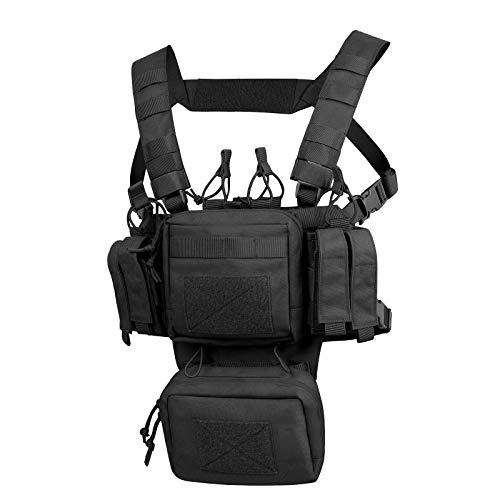 Image of VISMIX Tactical Chest Rig, Adjustable&Detachable Molle Chest Rigs with Mag Pouch