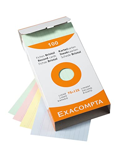 Fichas bristol Exacompta de 75 x 125 mm para impresoras láser e inyección, 1000 tarjetas rayadas 4