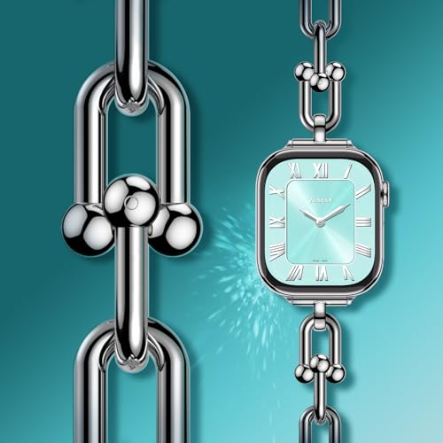Image of Slim Bracelet for Apple Watch Series 11-3 SE 3 /2 /1 Ultra Women iwatch Bands | U-Shaped Jewelry Design, Push-Button Drawstring Lock, Fits 38 /40 /41 /42 /44 /45 /46 /49mm, Adjustable Length, Dressy Gift for Her