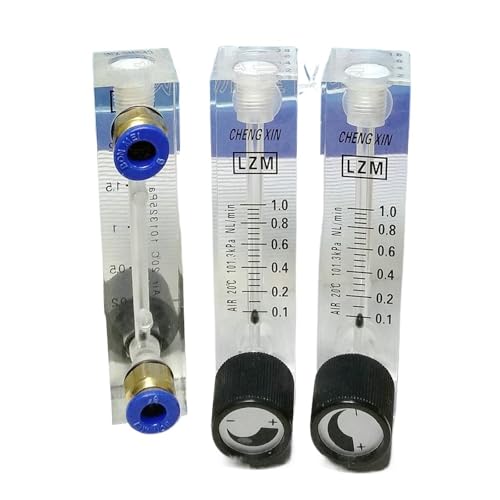 1PCS 0.1-1 0.2-2 0.3-3 0.5-5 1-10 LPM LZM-4T Air Panel Flowmeter Rotameter with Valve Push in Fit 6 8 10mm OD Tube(8mm Push in,LZM-4T - AIR_0.1-1LPM)