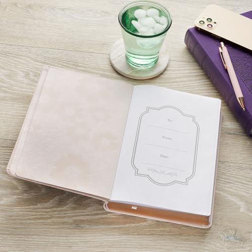 Image of Christian Art Gifts Classic Journal Bless You and Keep You Num. 6:24 Bible Verse, Inspirational Scripture Notebook, Ribbon Marker, Pink Vegan Leather Flexcover, 336 Ruled Pages, (8.6 inch x 6.1 inch x .9 inch)