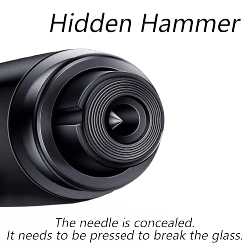 Image of Hodaqe Car Safety Hammer with Window Breaker and Seat Belt Cutter | Compact aluminium alloy emergency escape tool combines a glass breaker point and a concealed stainless steel belt cutter.