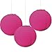 Amscan Party Perfect Round Paper Lanterns Decorations (3 Piece), Pink, 9 1/2"