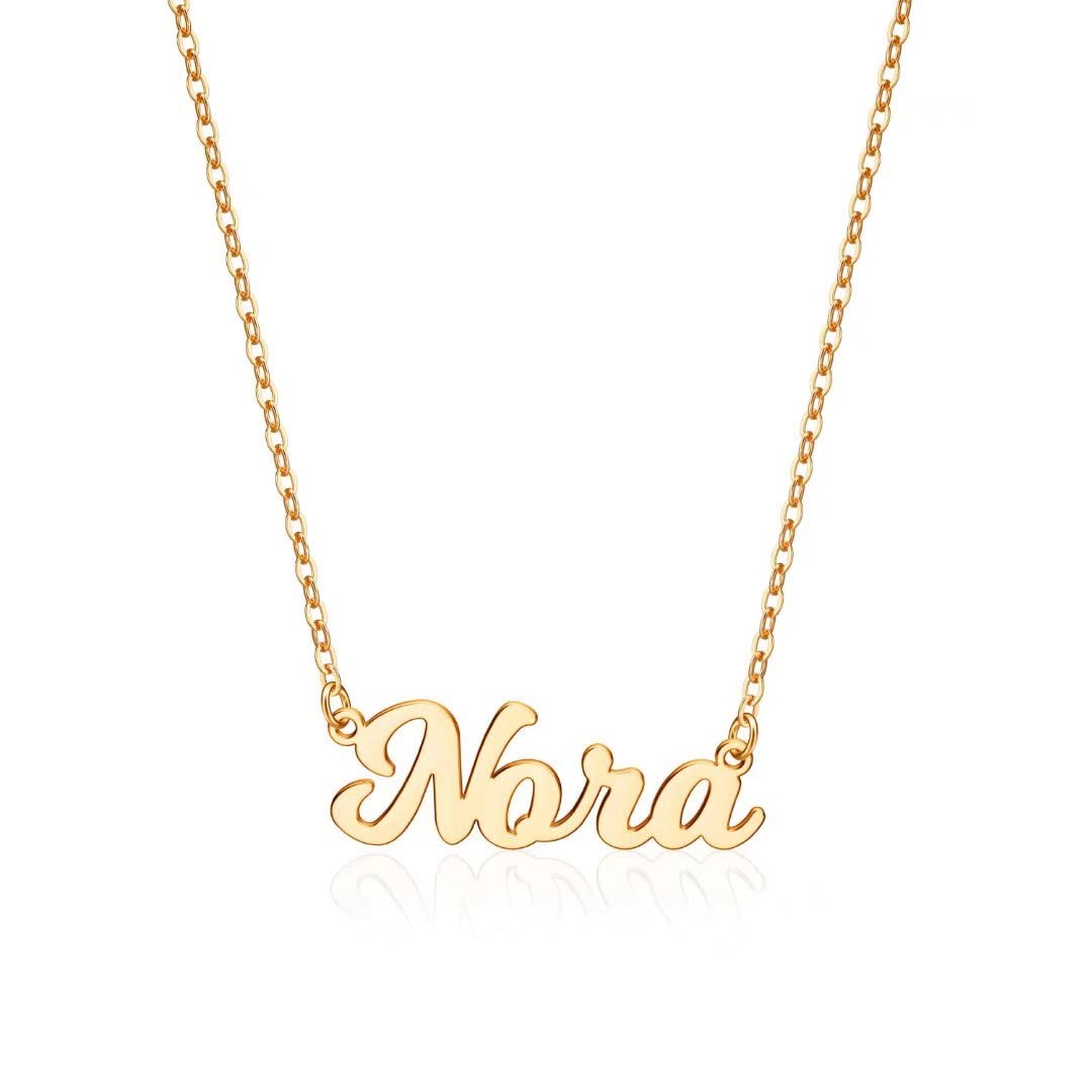 UrsteelCustom Name Necklace Personalized, 14K Gold Plated Personalized Name Necklace Dainty Name Plate Necklace Jewelry Personalized Gifts for Women