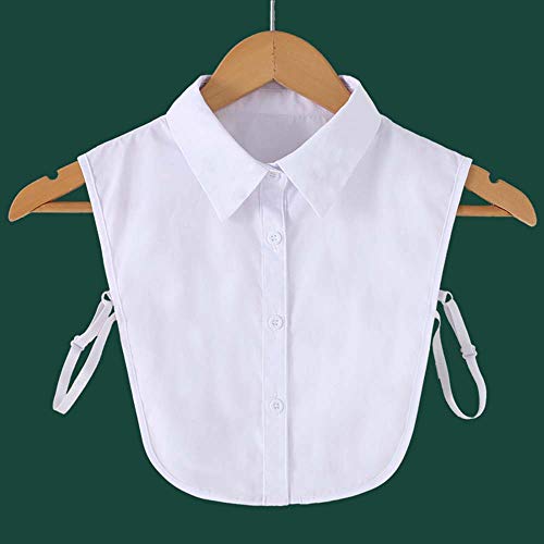 Juland Lady's Fake Collar Half Shirt Blouse Detachable False Collar OL Joker Shirt Decorative Collar Dickey Collar Cuff Cotton Choker Tie False Lapel Pointââ‚¬â€œ White, Medium2
