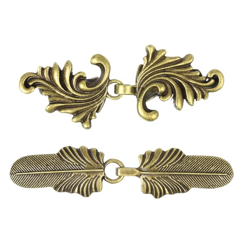 Image of uxcell Vintage Sweater Clips, Cape Cloak Clasp Retro Cardigan Clips Shawl Collar Clasp Dress Shirt Brooch Clip