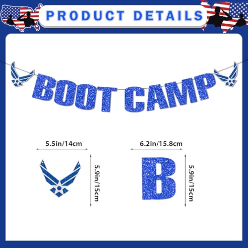 Image of Air Force Boot Camp Banner: Air Force Party Decorations Airforce Decorations for Birthday Party Boot Camp Military Fighter Jet Banner
