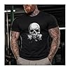 GYMTIER Skull Gas Mask - Men's Gym T-Shirt - Bodybuilding Workout Top, Black, S #2