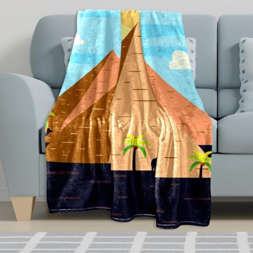 Couverture microfibre chaude et douce imprimé Égypte grand plaid de canapé isolant - 6