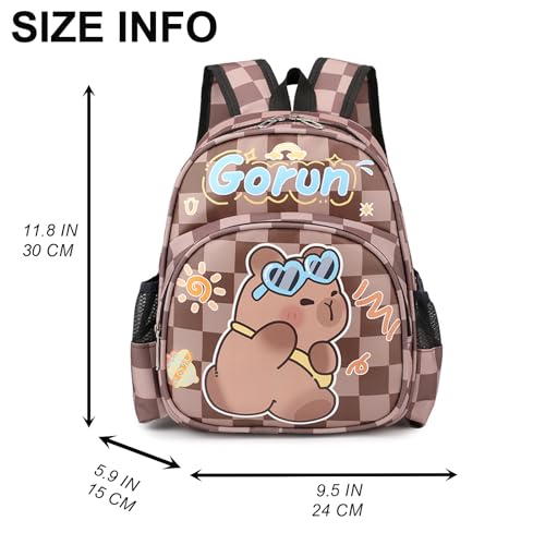 Capybara Backpack Kawaii Capibara Lightweight Bag Cute Animal Mochila De Capybara for Daily Casual Travel Daypack Capivara Capibara Kapibara Cabybara Captbara Bara Fashionable Backpack (Brown)2
