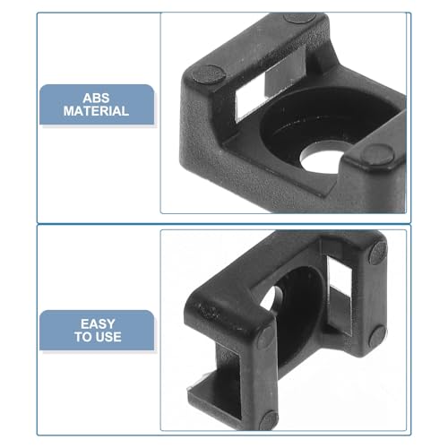 Base de Montaje Tipo Silla para Ataduras de Cable Toddmomy 500 piezas Negro ABS con Fijación Estable para Gestión de Cables en Trabajo y Escuela miniatura 3