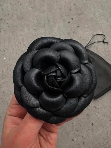 Image of Vintage Style Elegant Camellia Fabric Flower Brooch Pin Scarf Bridal Dress Wedding Accessories Jewelry Gift