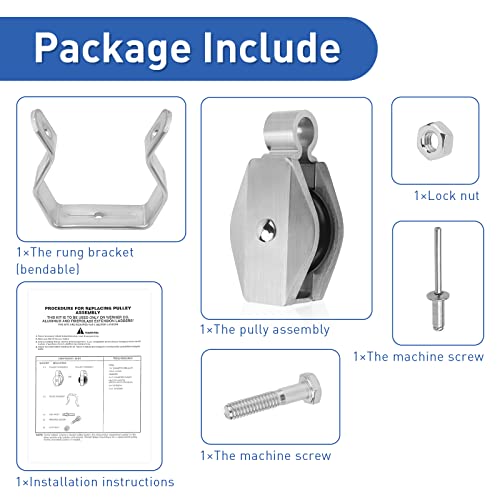 Grongu 31-12 Extension Ladder Pulley Kit Compatible With Werner Extension Ladder Replacement Pulley Assembly Aluminum And Fiberglass Extension Ladder Parts #TOP1
