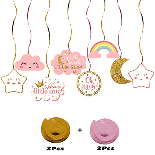 Lingteer Twinkle Twinkle Little Star Swirls Streamers - Cheers To Baby Shower Birthday Party Hanging Decorations - Girl. #TOP2