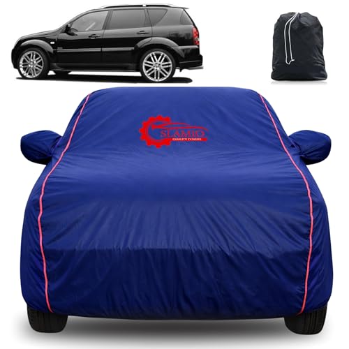 Image of 100% Waterproof Car Cover for Mahindra Rexton | All-Weather, Dustproof & UV Protection | Heavy-Duty 3-Layer Fabric | Custom Fit with Mirror & Antenna Pocket | Navy Blue