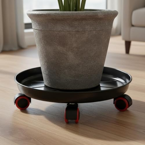 Plateau à pot roulant antidérapant robuste diamètre 32cm - 3