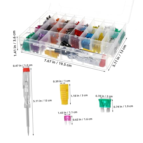 Kit de fusibles para automóvil PRETYZOOM, 1 set con probador y extractor, para autos, RV y embarcaciones, estuche portátil para organización fácil miniatura 2