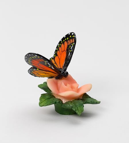Image of Cosmos Gifts Cold Cast Polyresin Butterfly with Rose Lamp Topper Finial, 1-7 /8 inch H