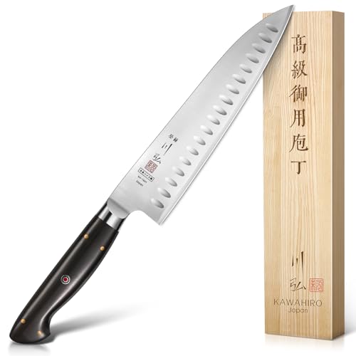 Professional Chef Knife, 9.5" Handcrafted Japanese Chef Knife for Efficient Kitchen, Japan High Carbon Alloy Steel Gyuto Knife with Hollow Blade, Premium Rosewood Handle, Cooking Gift for Men Women
