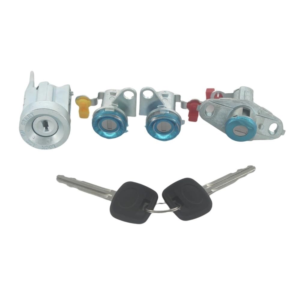 Zhjlut One Color Car Lock Cylinder 69052-12340 Compatible With Toyota For Corolla Ae110 Ae100 Ae101 Full Set Ignition Switch Door Trunk Lock Barrel Cylinder(4Pcs Lock Barrel)