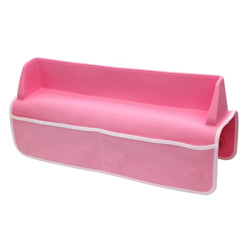 Image of Berhapy Bathtub Tray, Kids Bath Tub Shelf and Organizer for Baby Bath Toys - Convenient Bathtub Splash Guard for Kids Bath (Pink)