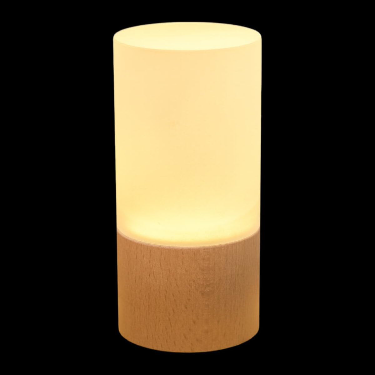 Uonlytech Japanese Style Solid Beech Wood LED Desk Lamp, USB Powered RGB Color Changing Decorative Bedside Night Light for Bedroom and Study