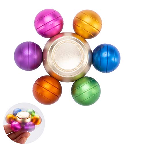 DoDoMagxanadu Rainbow Fidget Spinner Metal Colorful Balls Anti-Spinner Anti Anxiety Toys ADHD Relieve Stress Toys for Children and Adults