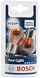 ECE-Zulassung Bosch Lampe PY21W Pure Light 12V 21W BAU15s (2 Stück)