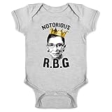 Pop Threads Notorious R.B.G. RBG Supreme Court Political Infant Bodysuit Grey 12M