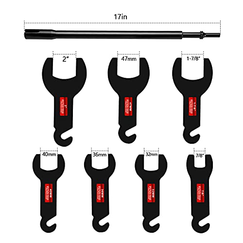 Image of BETOOLL 8PCS Pneumatic Fan Clutch Wrench - 43300 Removal Tool Kit, Auto Repair Spanner Kit Installs Compatible With Ford, GM, Chrysler and Jeep