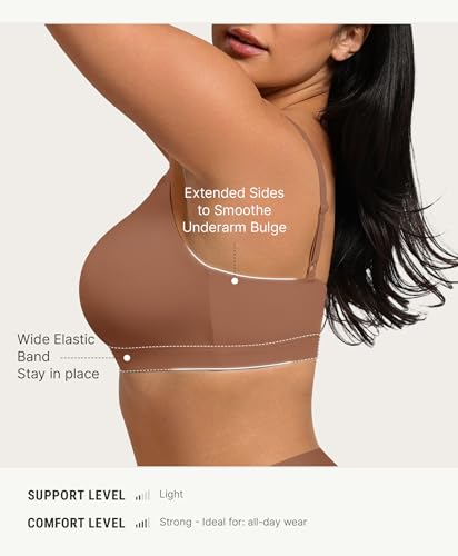 Image of FeelinGirl Seamless Bras Wireless Bralettes for Women, No Wire Unlined Comfort Soft for Sleep, Everyday Bras