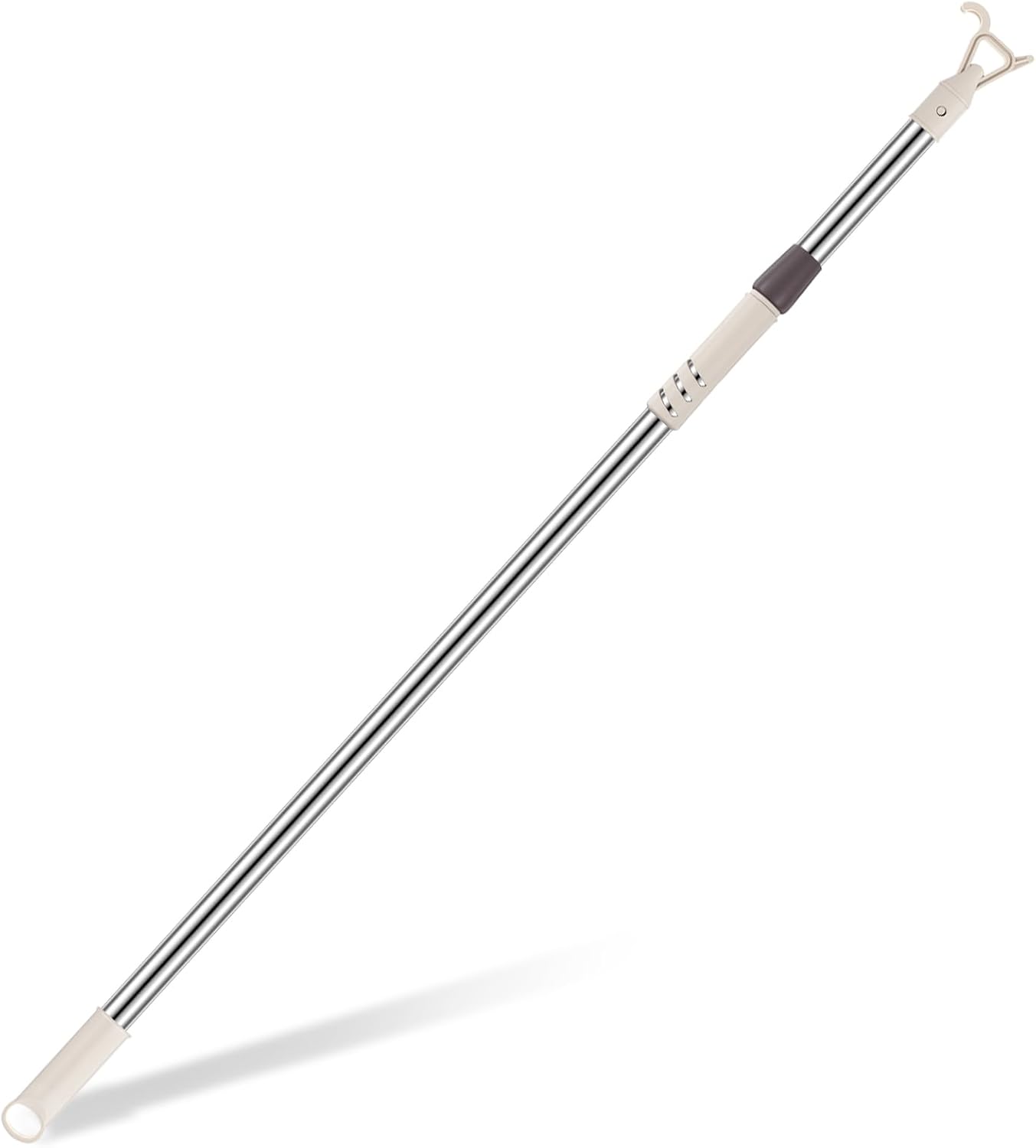 Telescoping Skylight Pole with Hook 47 to 79 Inch Wand for Blinds Tension Rod Blinds Shades Stainless Steel Adjustable Curtain Pull Wand for Skylight Cordless Window up 47 to 79 Inch