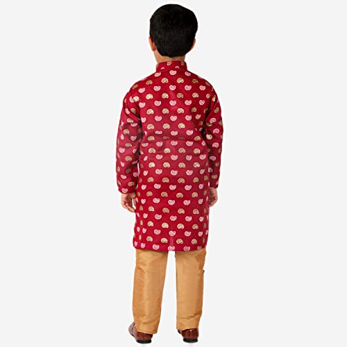 Image of Pro-Ethic Style Developer Kurta Pajama For Kids Boys | Cotton | Floral Print | Ethnic Wear (S-204)
