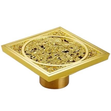 Mosiężny odpływ podłogowy 10 x 10 cm kwadratowy syfon do prysznica i wanny do użytku na zewnątrz i wewnątrz osłona rusztu na balkon łazienka system odprowadzania ścieków i stylowy design