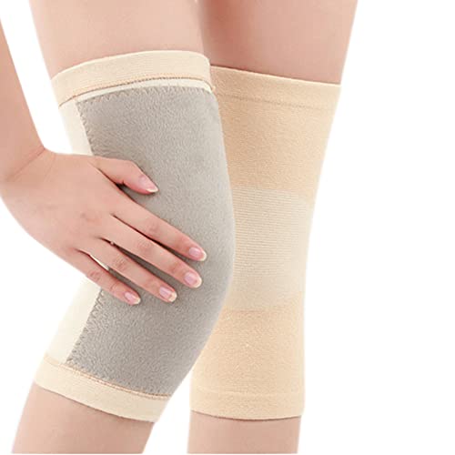 Image of JUMISEE 1 Pair Compression Knee Sleeve for Men Women, Cotton Knee Brace Leg Support for Running Pain Management Arthritis Pain Relief Rheumatism, X Nude Fleece Lined, Large