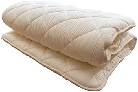 FULI Japanese Futon Mattress, 100% Cotton, Foldable & Portable Floor Lounger Bed, Roll Up Sleeping Pad, Shikibuton, Made in Japan (White, Twin XL)
