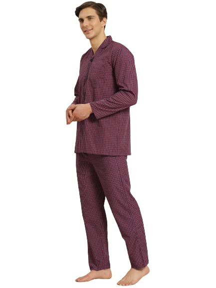 Image of SOJANYA (Since 1958 Men's Cotton Checked Nightsuit Set