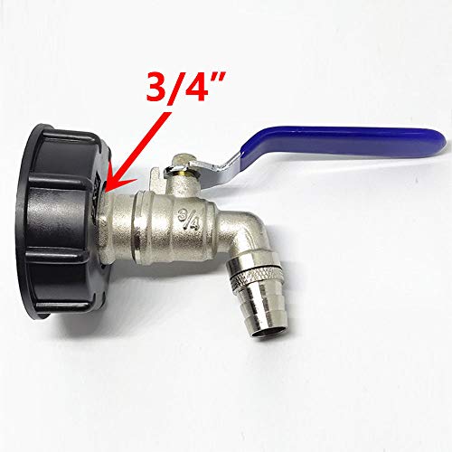 IBC Tank Adapter, IBC Tote Tank Drain Adapter S60X6 to Brass Garden Tap with 3/4" Hose Fitting Oil Fuel Water - Image 4