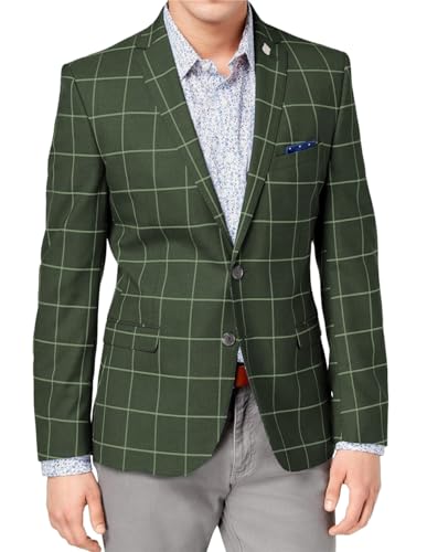 Wangyue Mens Plaid Blazer Checkered Blazer Jackets Slim Fit Suit Notched Lapel Two Button Jacket Casual Sports Coat