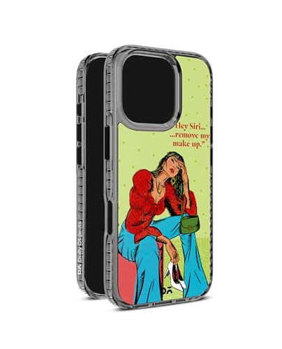 Image of DailyObjects Hey Siri Stride 2.0 Magnetic Case Cover Compatible with iPhone 16 Pro Max | Wireless Charging Slim Back Cover | 2 Layer Edge Protection & Shockproof