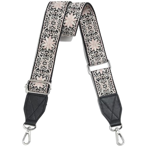 Image of Purse Strap,1.5 inch Leather End Shoulder Strap Adjustable Replacement,Retro Multi-Pattern Crossbody Bag Straps