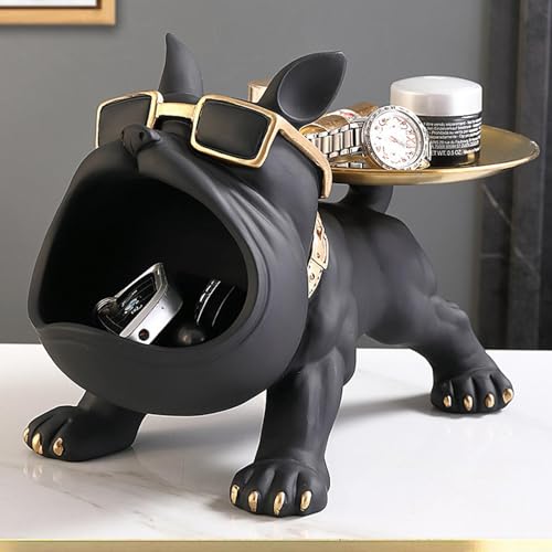 Cuenco de llaves de mesa bulldog contenedor de carteras 8