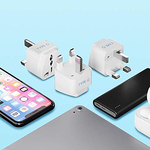 Ceptics-UK-Adapter-India-to-Hong-Kong-UAE-Dubai-Travel-Adapter-UK-Adapter-for-Indian-Pins-Type-G-Adapter-Perfect-for-Laptop-Camera-Charger-CE-RoHS-2-Pack-White-5-Years-Warranty