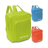 Zaino Termico Fiesta Color, 17 Litri, Verde Lime/Azzurro/Arancione, con Tasca Frontale, per Spiaggia e Campeggio